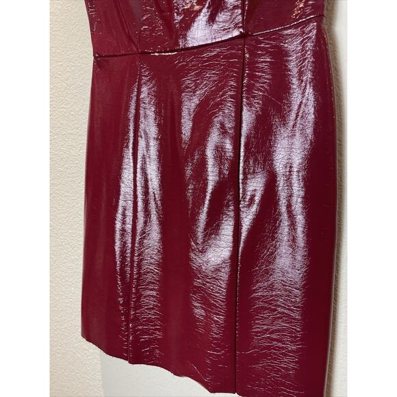 bcbgeneration, red faux patent leather short dress, size 0, nwt - Picture 3 of 7